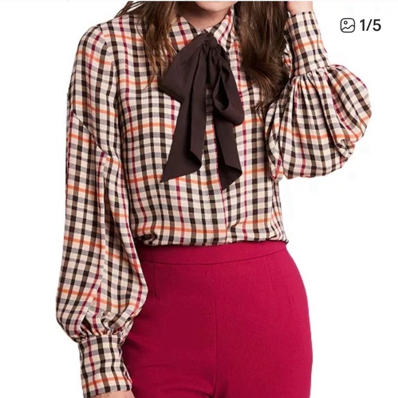 Riley & Rae multicolor holiday blouse - Picture 6 of 7